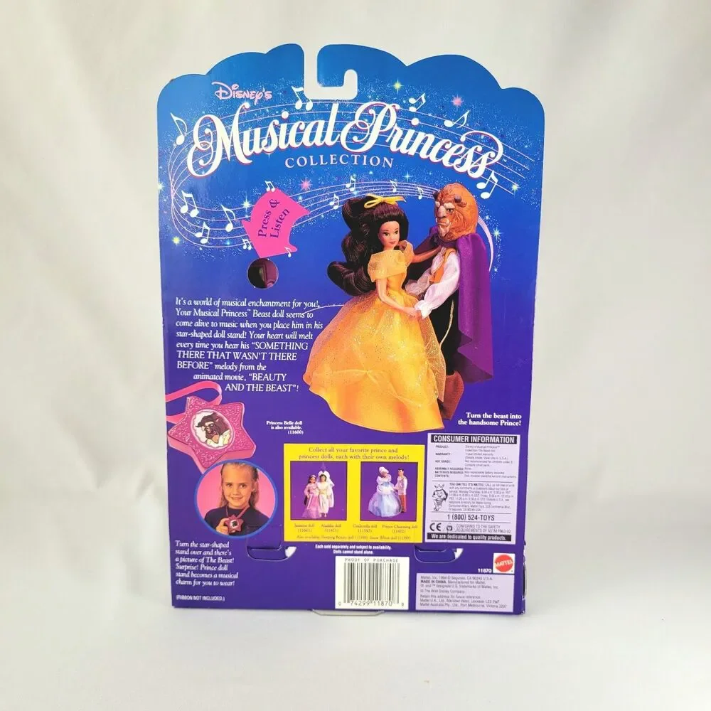 Vintage Disney Musical Princess Doll Beauty & The Beast 1994 Mattel - Read